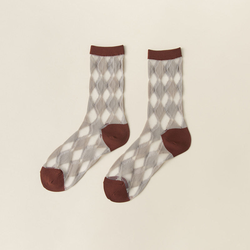 Kristall-Schlauchsocken, Glasseiden-Baumwollsocken, japanische Kartenstrümpfe