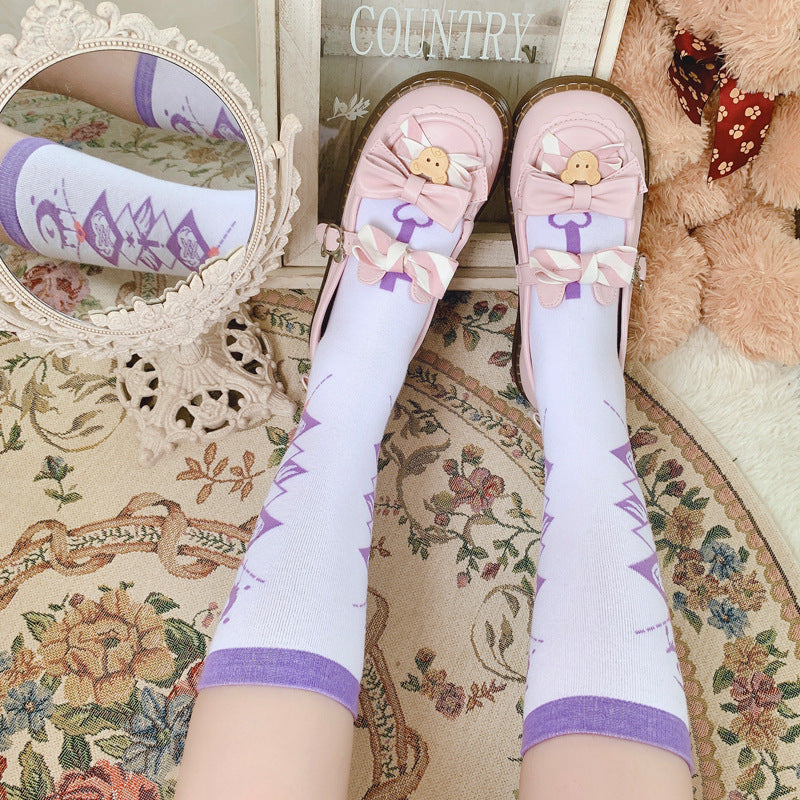 Hip-Hop-Street-E-Sport-Mädchen-JK-Uniform-Wadenbaumwollsocken