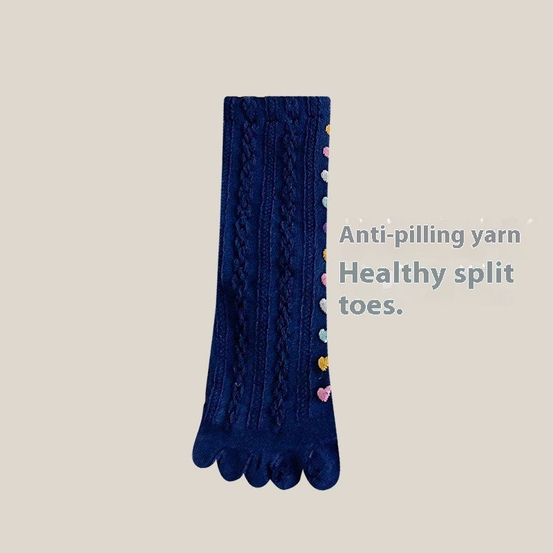 Atmungsaktive, schweißabsorbierende, lange Socken mit geteilter Zehenpartie für Damen von Love