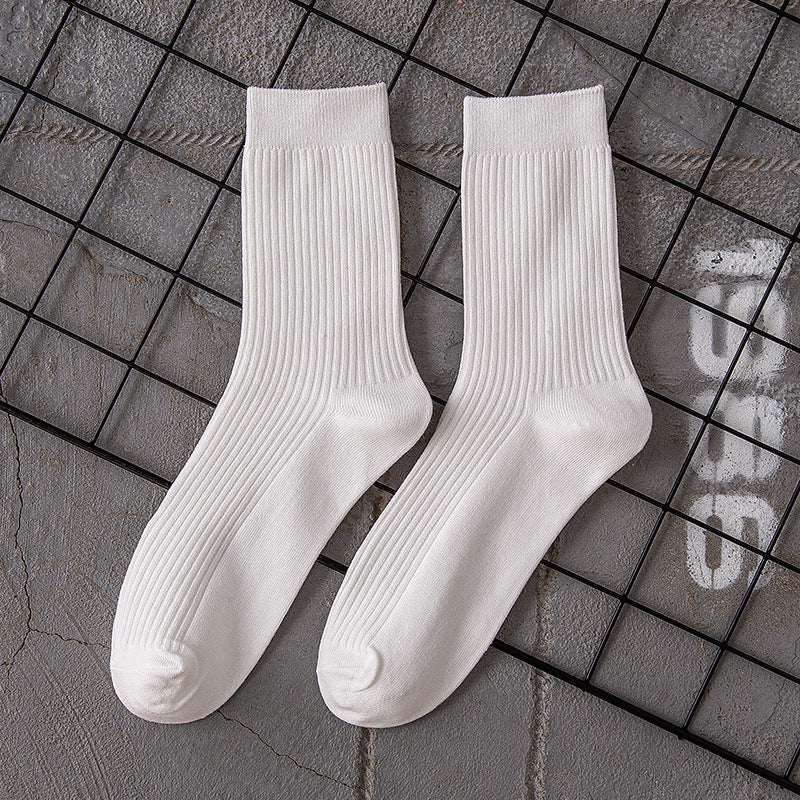 Herren Baumwollsocken Einfarbige Sportsocken bis zur Mitte der Wade