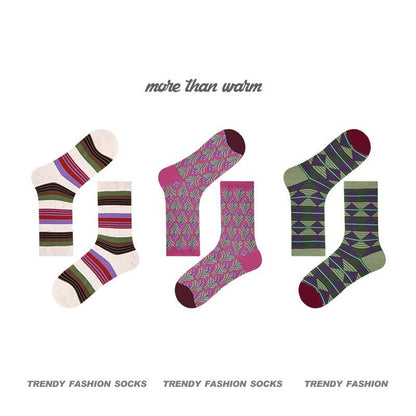 Women's Vintage Combed Cotton Warm Mid-calf Length Socks