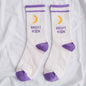 Letter Moon Print Trendy Women's Socks