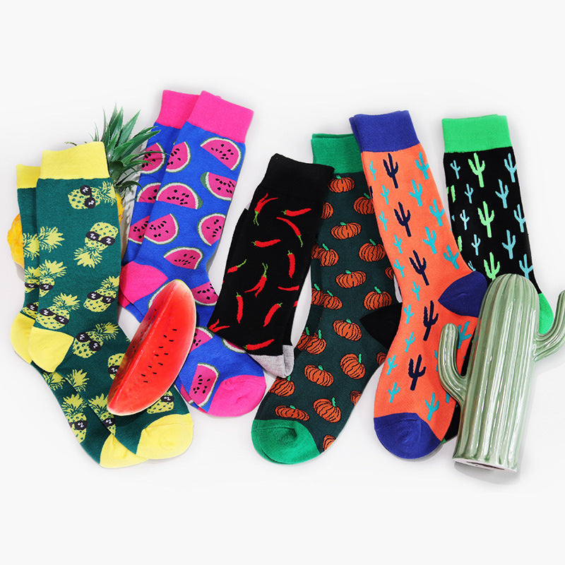 Kaktus Herrensocken Obst Kreative Baumwollsocken Paar Baumwollsocken