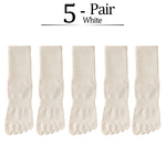5 Pairs/lot Women Five Fingers Socks 100% Cotton Solid Colour Ladies Split Toe Sports Socks Spring Autumn Harajuku Toe Socks