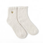 Autumn and winter embroidery love coral fleece socks