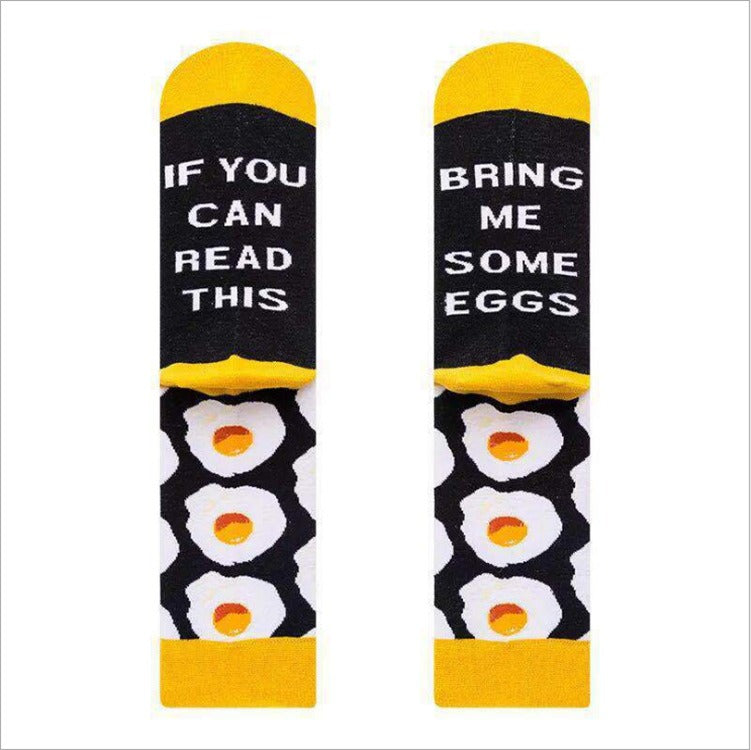 New Colorful Fashion Socks Medium High Cotton Socks Drinks Series Personalized Fashion Men's Socks