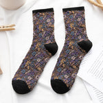 Socks Women's Tube Retro Small Floral Honeysuckle Fashion Cotton Socks