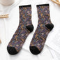 Socks Women's Tube Retro Small Floral Honeysuckle Fashion Cotton Socks