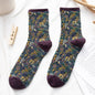 Socks Women's Tube Retro Small Floral Honeysuckle Fashion Cotton Socks