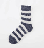 Coral Fleece Autumn And Winter Stripes In Tube Socks