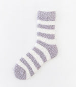 Coral Fleece Autumn And Winter Stripes In Tube Socks