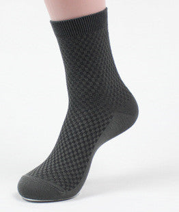 Double Needle Dark Flower Small Square Business Socks