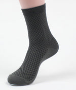 Double Needle Dark Flower Small Square Business Socks