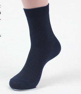 Double Needle Dark Flower Small Square Business Socks