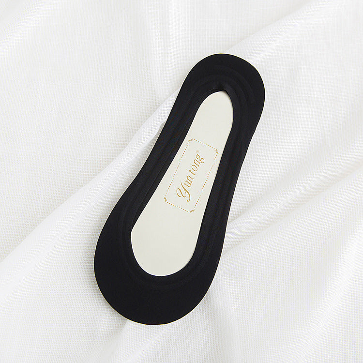 Ice Silk Boat Socks Ladies Invisible Socks Silicone Non-Slip Cotton Bottom Socks Summer Seamless Boat Socks
