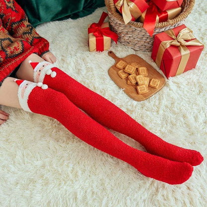 Coral Velvet Knee Socks Cartoon Long Tube