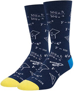Colorful Mathematical Formula Problem Solving Printed Men's Socks Cotton Socks