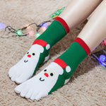 Socken für Liebhaber, Weihnachts-Cartoon-Socken mit geradem Zehenbereich