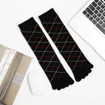 Business-Socken für Herren mit hoher Zehenpartie, Rautenform, kleinen Punkten, vertikalen Balken und einfarbiger
