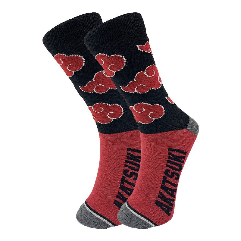 Naruto New Trendy Socks Academy Style Men's and Women's Lovers Letter Mid Cap Sports Socks