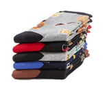 New Colorful Fashion Socks Medium High Cotton Socks Drinks Series Personalized Fashion Men's Socks