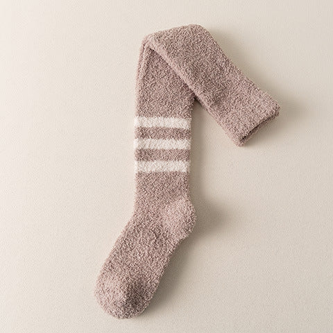 Coral Fleece Socken Herren Kniestrümpfe Plüsch Dicke Socken