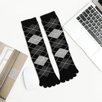 Business-Socken für Herren mit hoher Zehenpartie, Rautenform, kleinen Punkten, vertikalen Balken und einfarbiger
