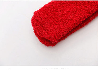 Coral Velvet Knee Socks Cartoon Long Tube