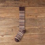 Socks Women's Middle and High Tube Calf and Knee Socks Ins Ethnic Style Net Red Style Harajuku Mori Striped Cotton Socks