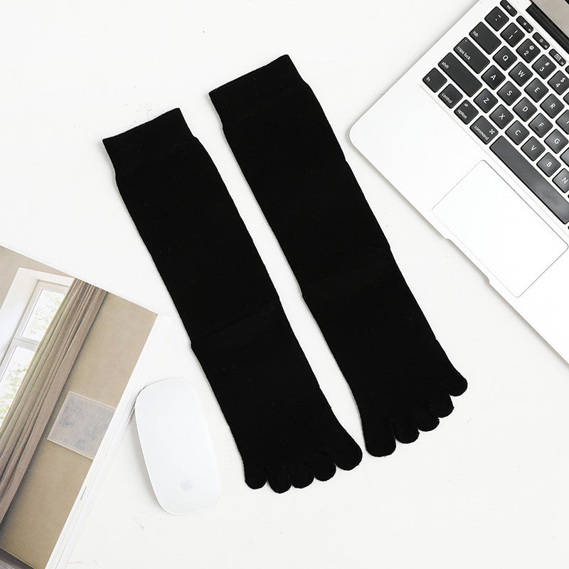 Men's Business High Toe Diamond-shaped Small Dot Vertical Bar Solid Color Socks