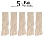 5 Pairs/lot Women Five Fingers Socks 100% Cotton Solid Colour Ladies Split Toe Sports Socks Spring Autumn Harajuku Toe Socks