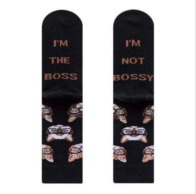 New Colorful Fashion Socks Medium High Cotton Socks Drinks Series Personalized Fashion Men's Socks