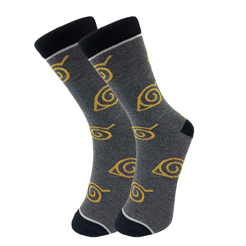 Naruto New Trendy Socks Academy Style Men's and Women's Lovers Letter Mid Cap Sports Socks