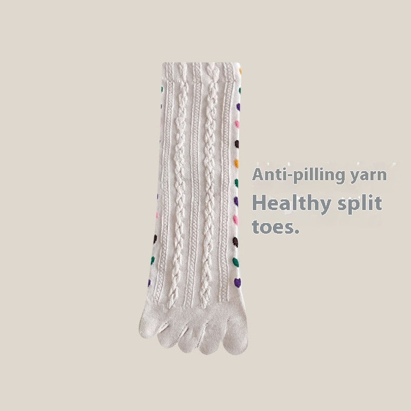 Atmungsaktive, schweißabsorbierende, lange Socken mit geteilter Zehenpartie für Damen von Love