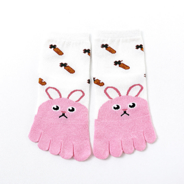 Five Toe Socks Cotton Socks Cute Cartoon