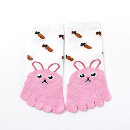 Five Toe Socks Cotton Socks Cute Cartoon