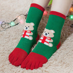 Socken für Liebhaber, Weihnachts-Cartoon-Socken mit geradem Zehenbereich