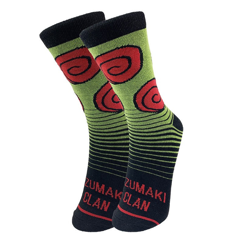 Naruto New Trendy Socks Academy Style Men's and Women's Lovers Letter Mid Cap Sports Socks
