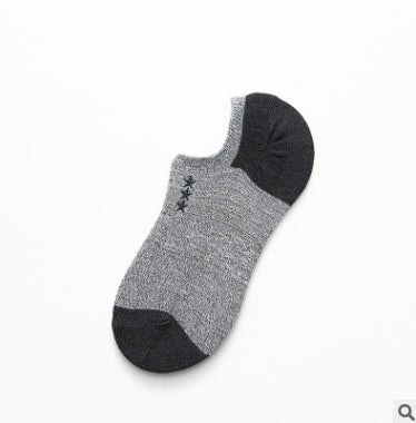 Men's cotton socks low cut embroidery socks