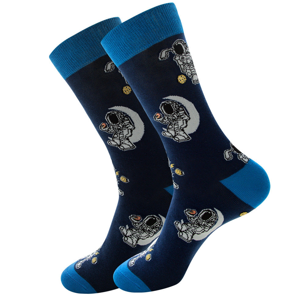 Amazon New Universe Series Herren Big Board Planet Constellation Weibliche Lachende Wadensocken Astronautensocken Hersteller
