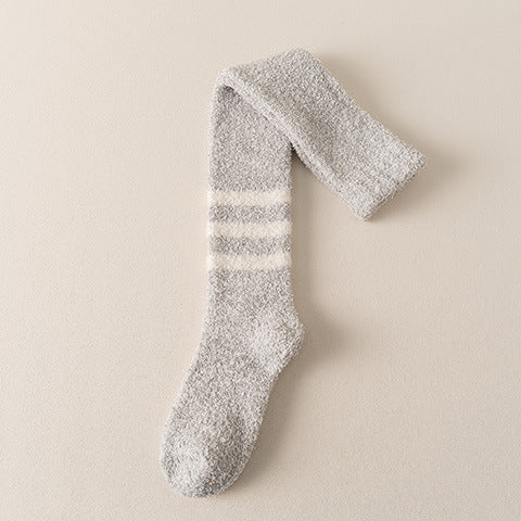 Coral Fleece Socken Herren Kniestrümpfe Plüsch Dicke Socken