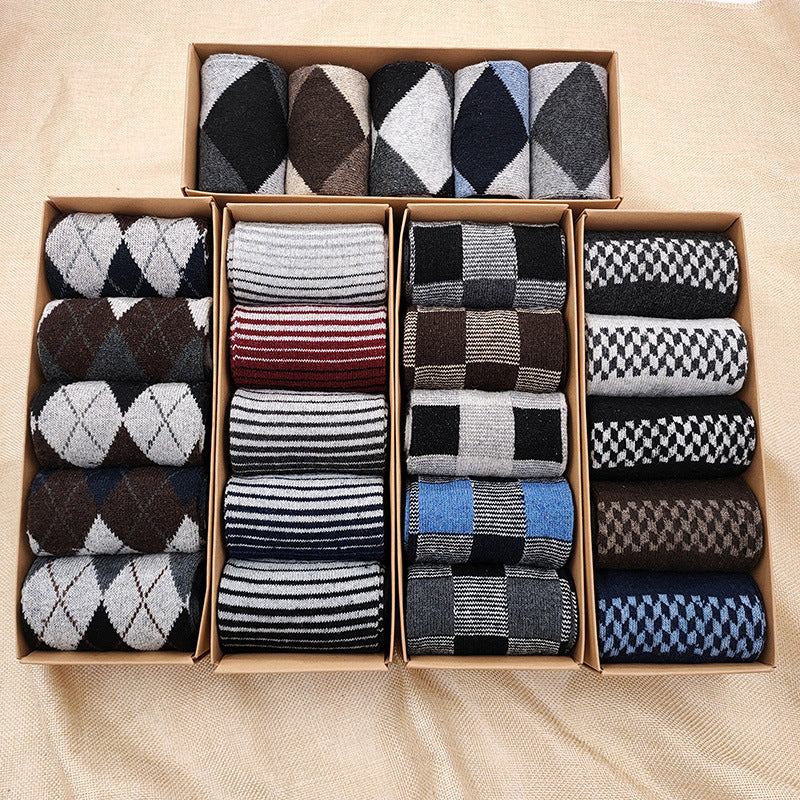 Lässige, dicke Thermo-Mittelschlauchsocken für Herren
