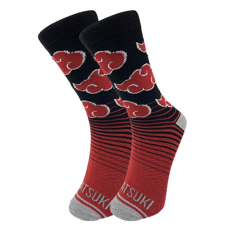 Naruto New Trendy Socks Academy Style Men's and Women's Lovers Letter Mid Cap Sports Socks