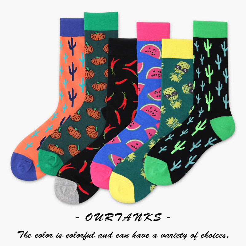 Kaktus Herrensocken Obst Kreative Baumwollsocken Paar Baumwollsocken