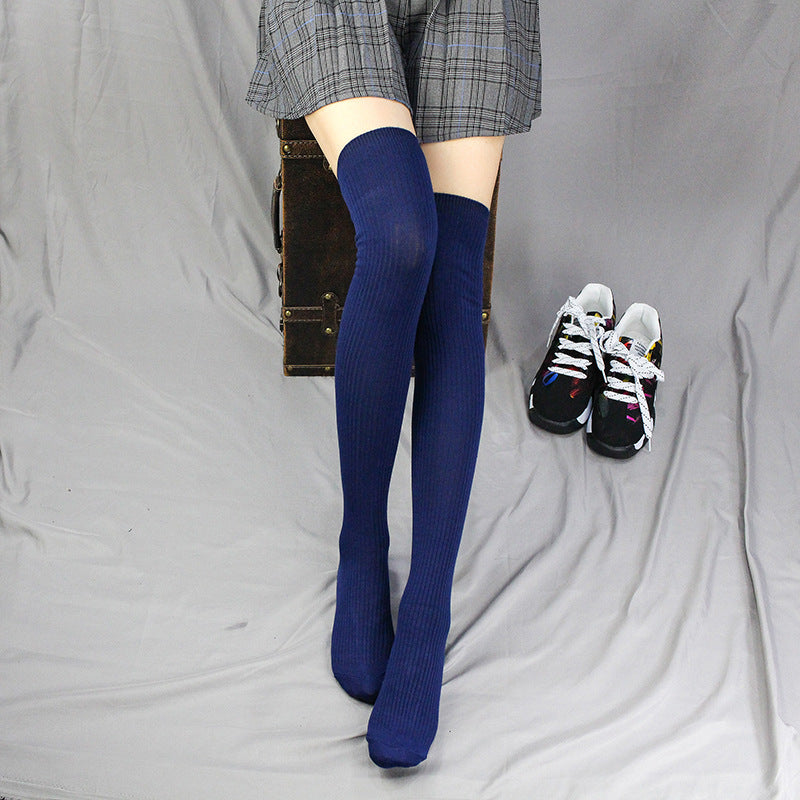 Women's Vertical Stripes Over The Knee Bunching Socks