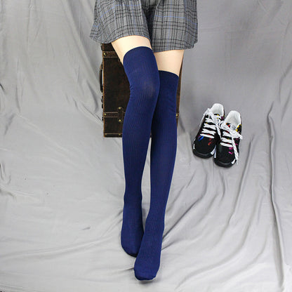 Women's Vertical Stripes Over The Knee Bunching Socks