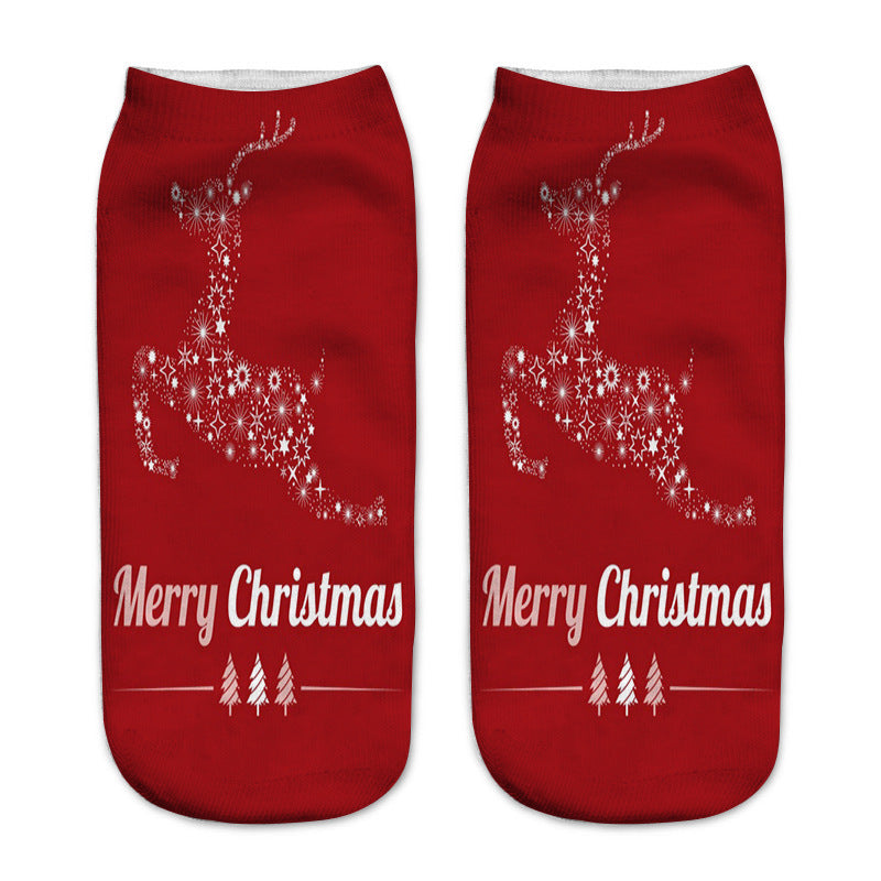 3D Printed Christmas Low Cut Ankle Sport Socks