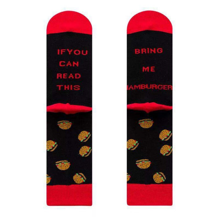 New Colorful Fashion Socks Medium High Cotton Socks Drinks Series Personalized Fashion Men's Socks