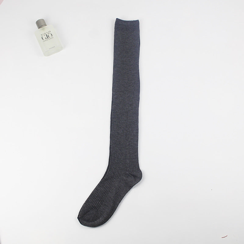 Women's Vertical Stripes Over The Knee Bunching Socks