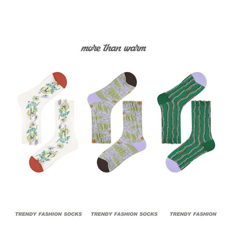 Women's Vintage Combed Cotton Warm Mid-calf Length Socks